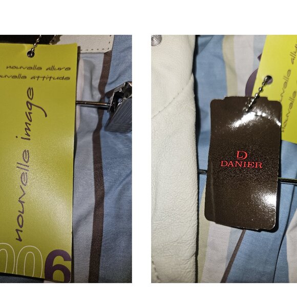 Danier White Genuine Leather Moto Jacket - Size P (Petite/Small) - Picture 16 of 16